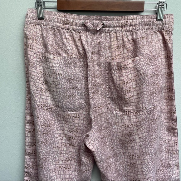 Anthropologie jogger pants snake python print pockets drawstring orange small - Picture 9 of 11